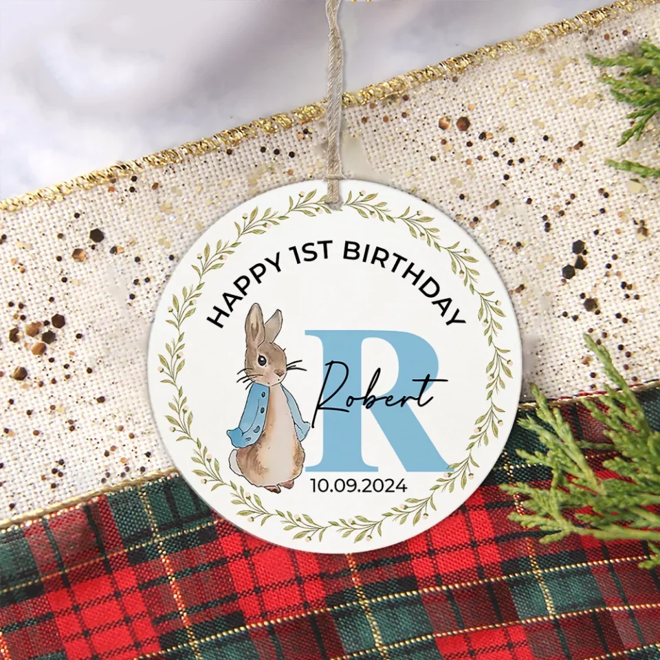 Happy 1st Birthday Wishing 1st Birthday To Son Daughter - Custom Ceramic Ornament - Birthday Gift - Christmas Gift - Image 7