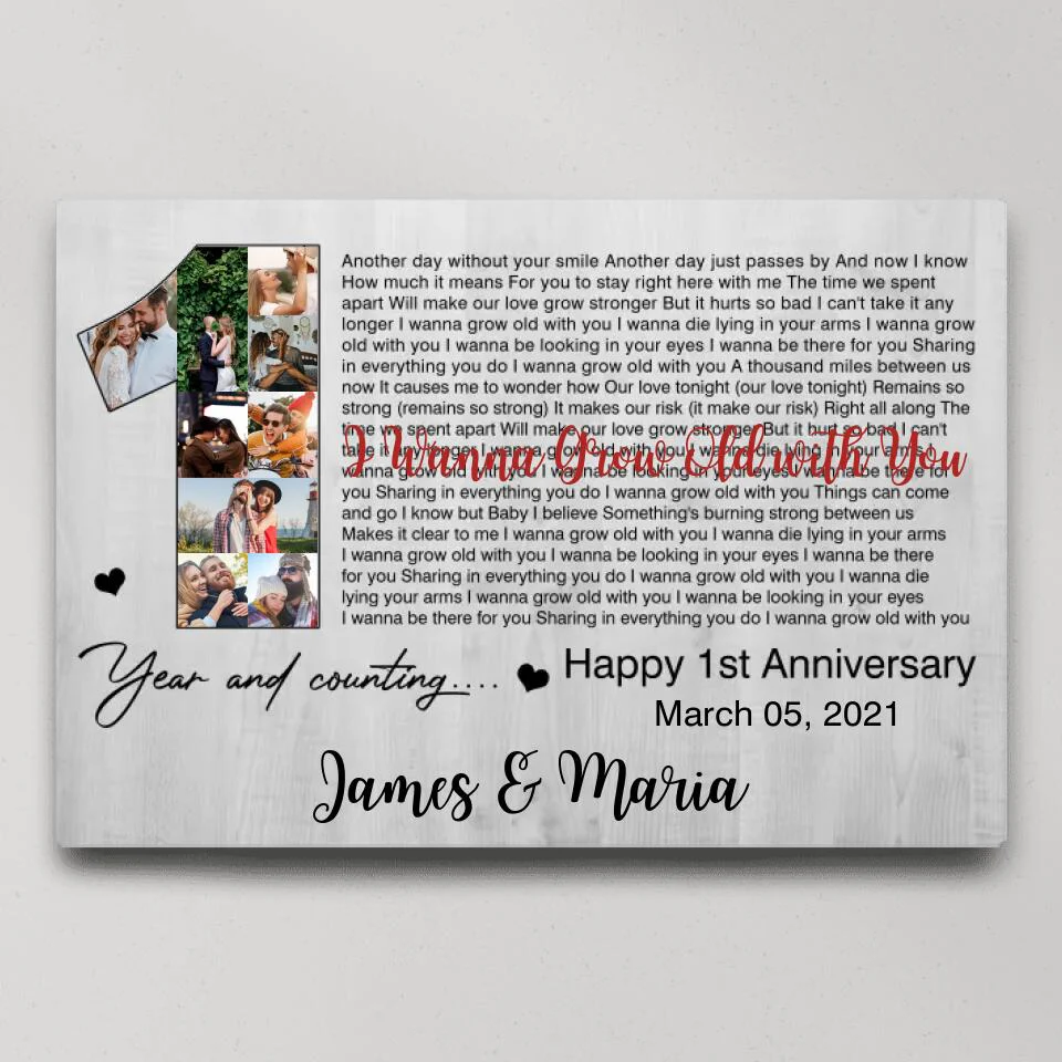 Happy 1st Year Anniversary And Counting Custom Canvas Poster Valentine's Day Gifts - Image 2