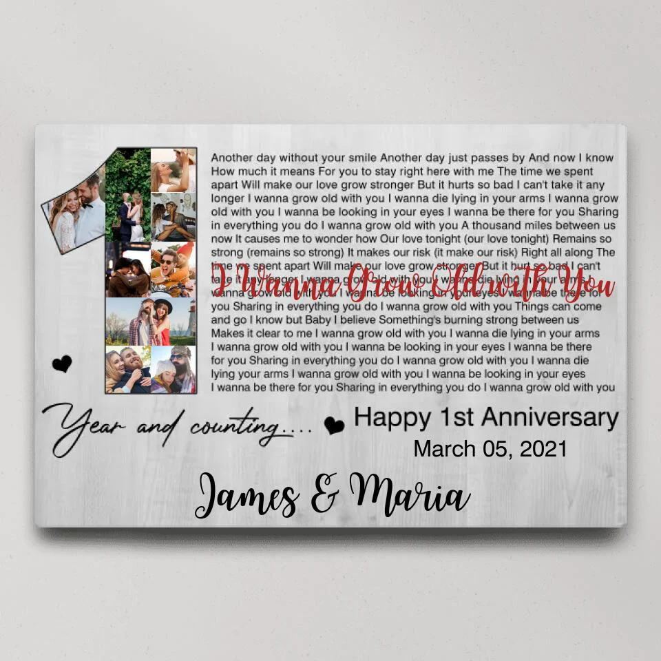 Happy 1st Year Anniversary And Counting Custom Canvas Poster Valentine's Day Gifts - Image 3