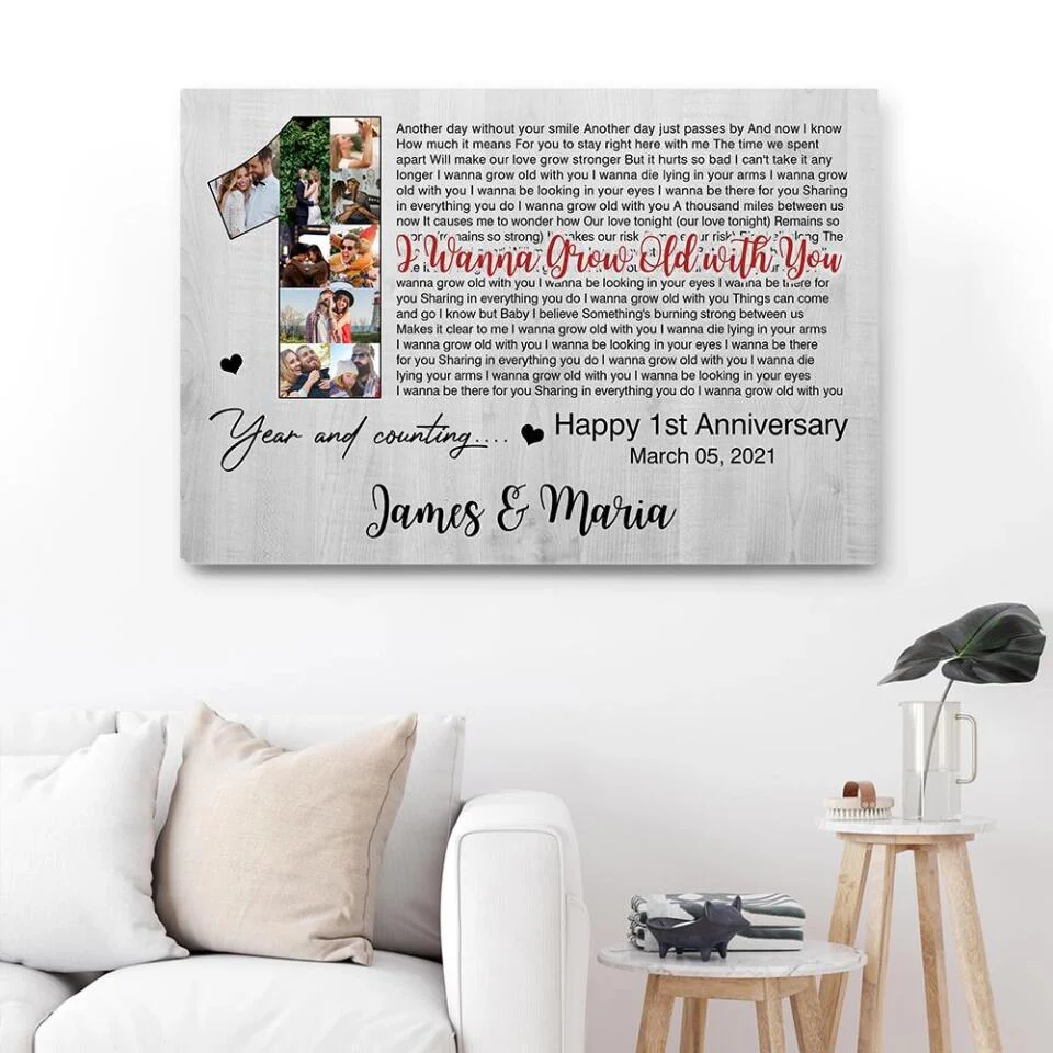 Happy 1st Year Anniversary And Counting Custom Canvas Poster Valentine's Day Gifts - Image 6
