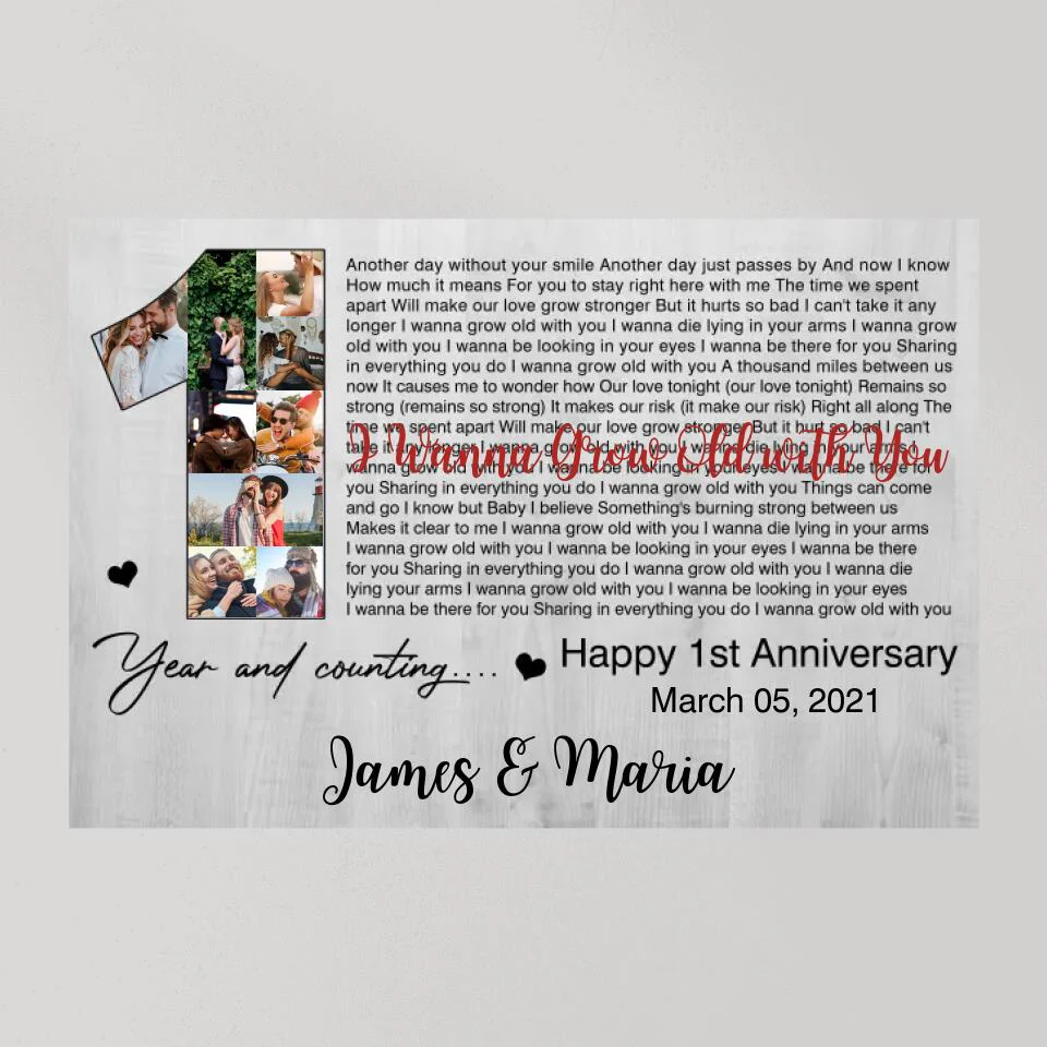 Happy 1st Year Anniversary And Counting Custom Canvas Poster Valentine's Day Gifts - Image 9