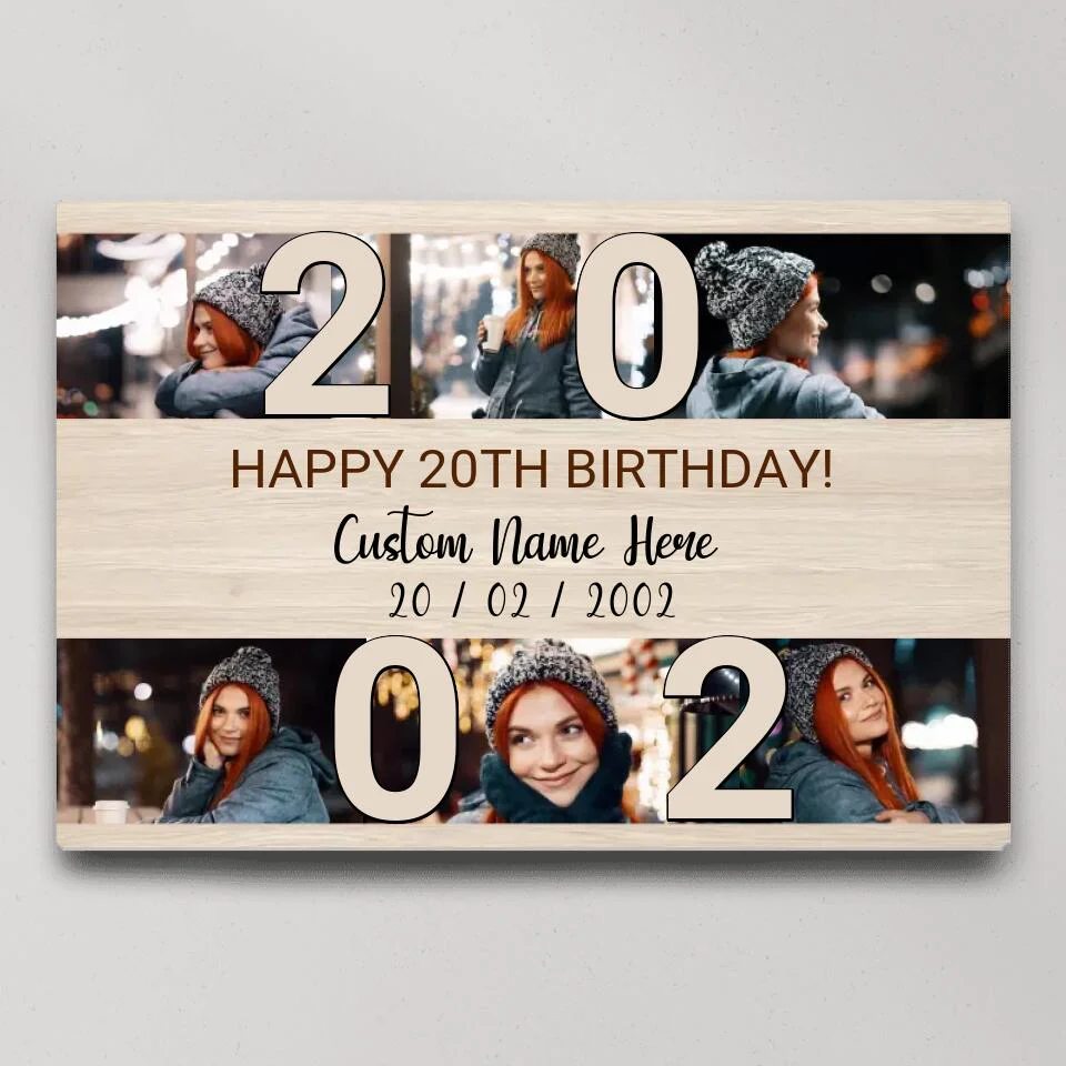 Happy 20th Birthday Custom Canvas Poster Birthday Gift For Daughter - Image 3