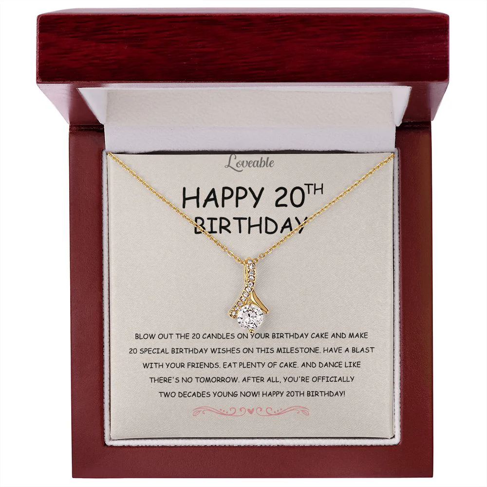 Happy 20th Birthday Keepsake, 20 Years Old Gift for Women, Bday Gifts for Her, Alluring Beauty Necklace - Image 3