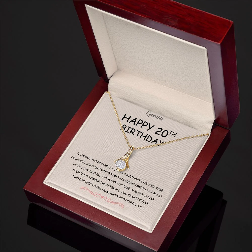 Happy 20th Birthday Keepsake, 20 Years Old Gift for Women, Bday Gifts for Her, Alluring Beauty Necklace - Image 4