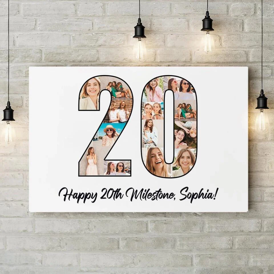 Happy 20th Birthday Milestone Custom Canvas Poster Birthday Gift For Daughter For Niece - Image 10