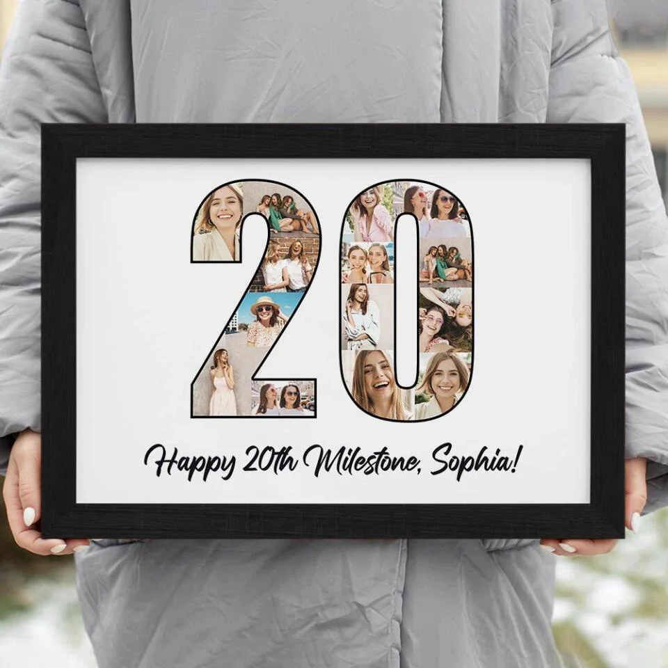 Happy 20th Birthday Milestone Custom Canvas Poster Birthday Gift For Daughter For Niece - Image 4
