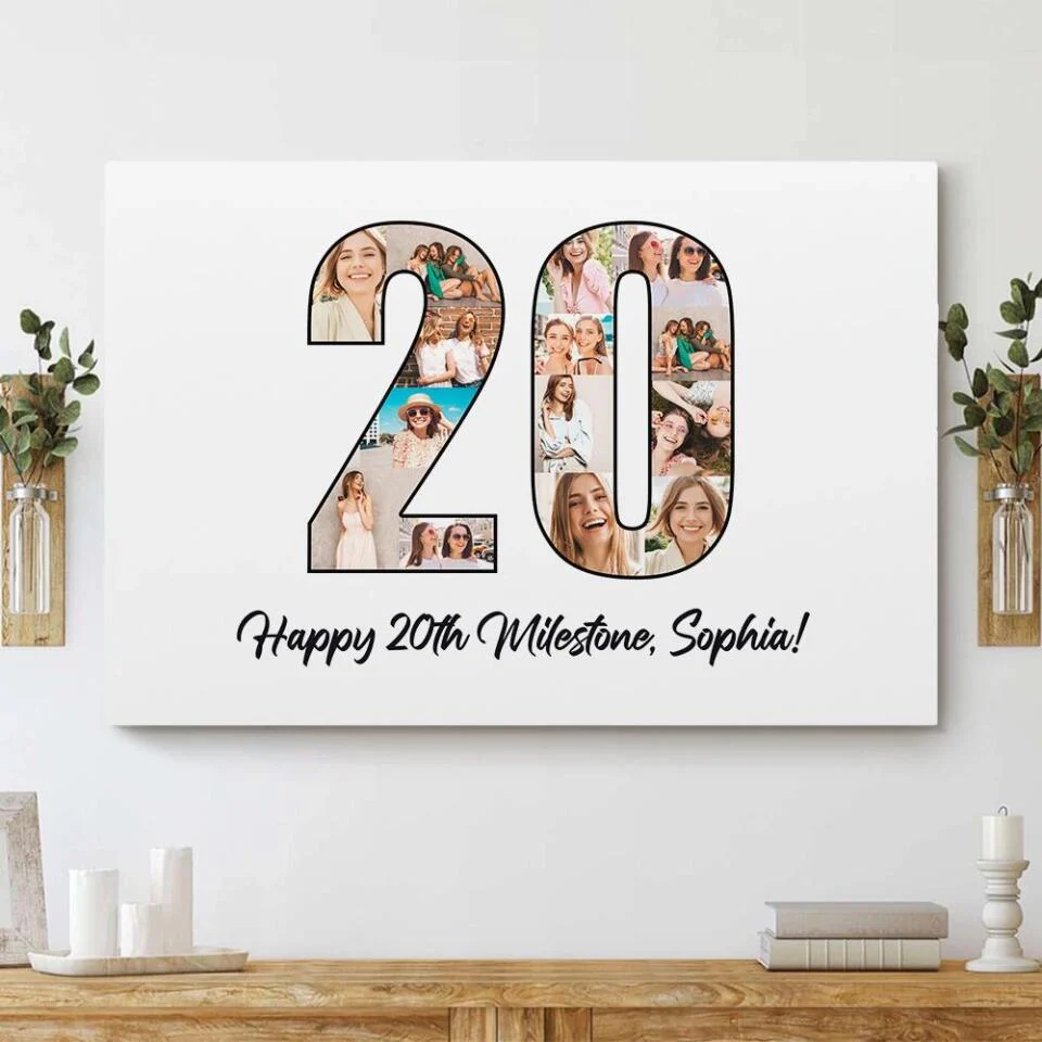 Happy 20th Birthday Milestone Custom Canvas Poster Birthday Gift For Daughter For Niece - Image 5