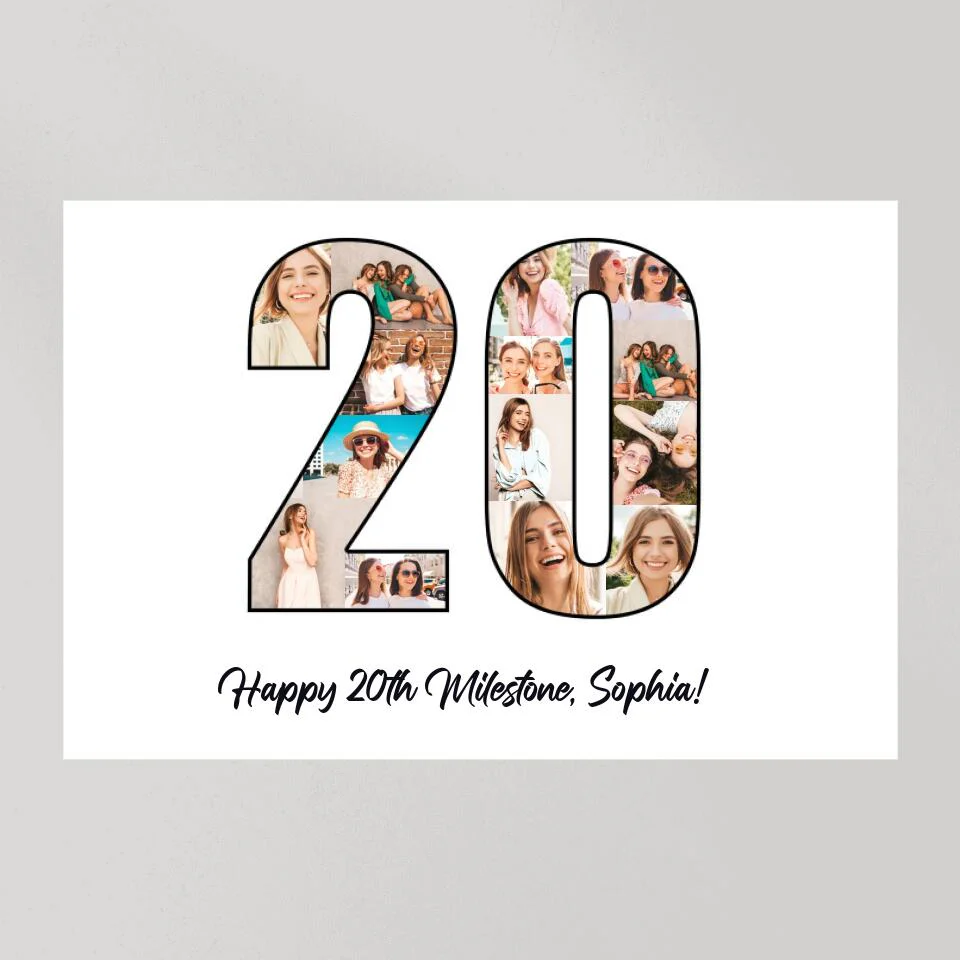 Happy 20th Birthday Milestone Custom Canvas Poster Birthday Gift For Daughter For Niece - Image 8