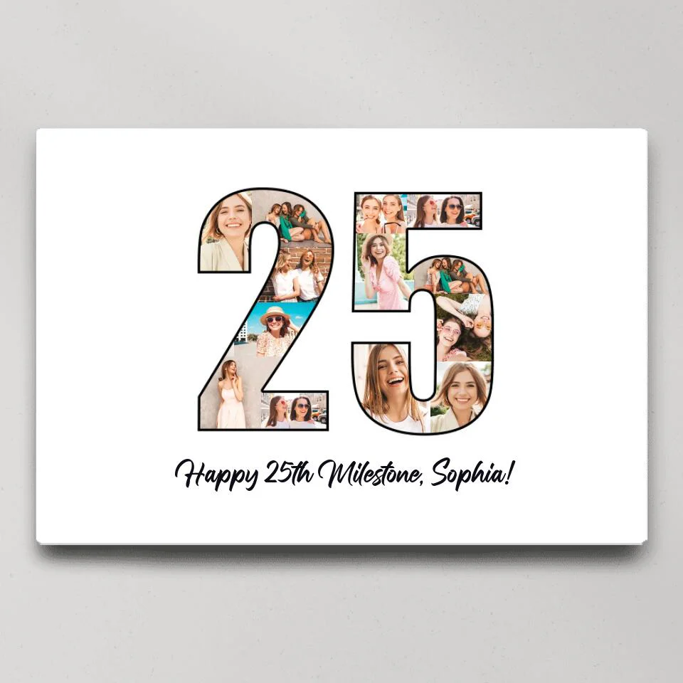 Happy 25th Birthday Milestone Custom Canvas Poster Birthday Gift For Daughter - Image 2