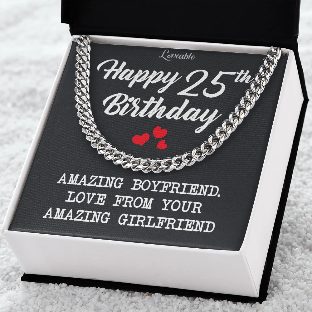 Happy 25th Birthday Personalized Man Chain Birthday Gift For Him - Image 3