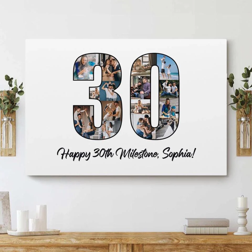 Happy 30th Birthday Milestone Custom Canvas Poster Birthday Gift For Wife - Image 5