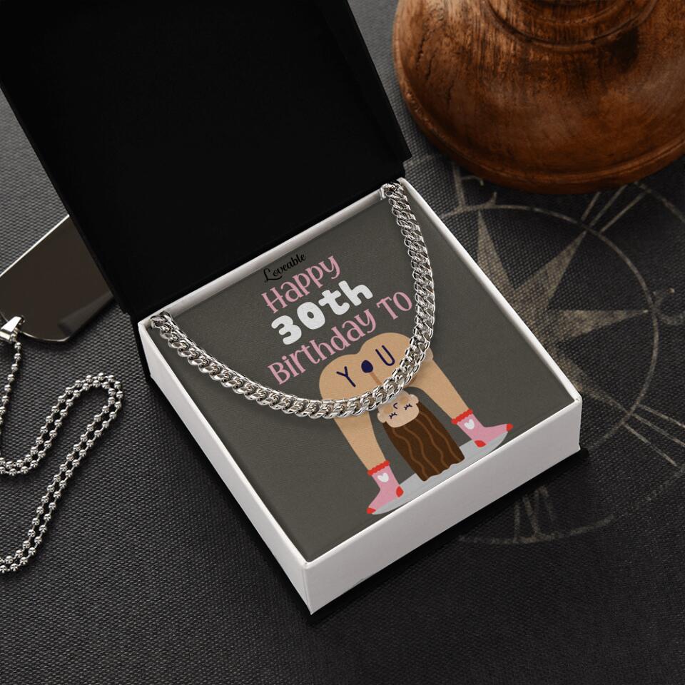 Happy 30th Birthday To You - Personalized Necklace With Message Card - Image 2