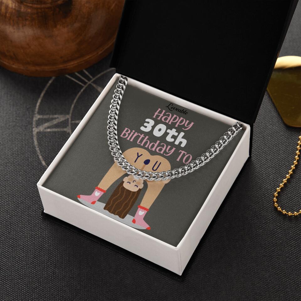 Happy 30th Birthday To You - Personalized Necklace With Message Card - Image 3
