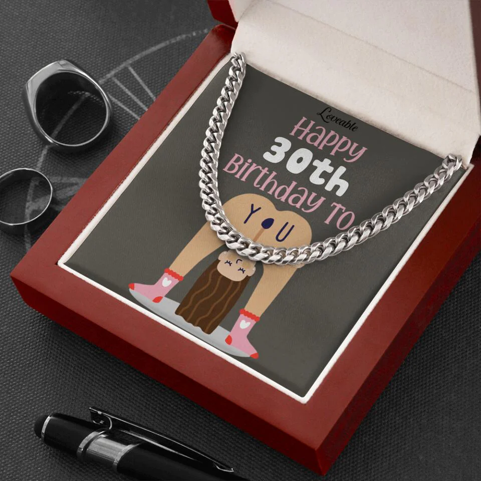 Happy 30th Birthday To You - Personalized Necklace With Message Card - Image 4