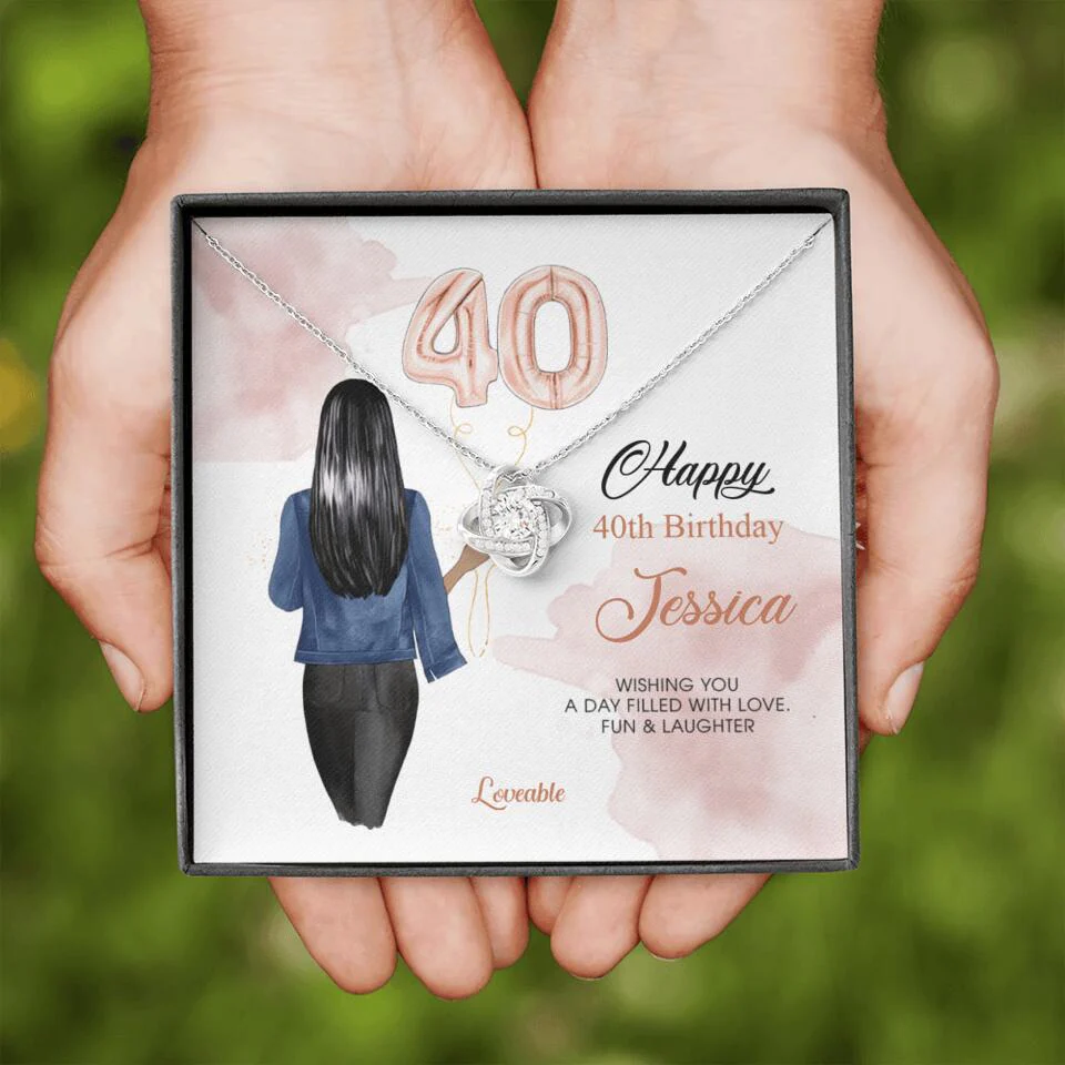 Happy 40th Birthday Custom Necklace Birthday Gift For Her - Image 3
