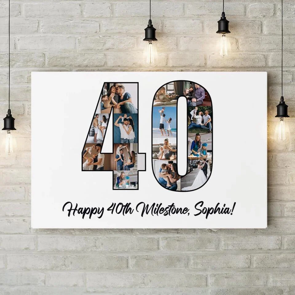 Happy 40th Birthday Milestone Custom Canvas Poster Birthday Gift For Wife - Image 10