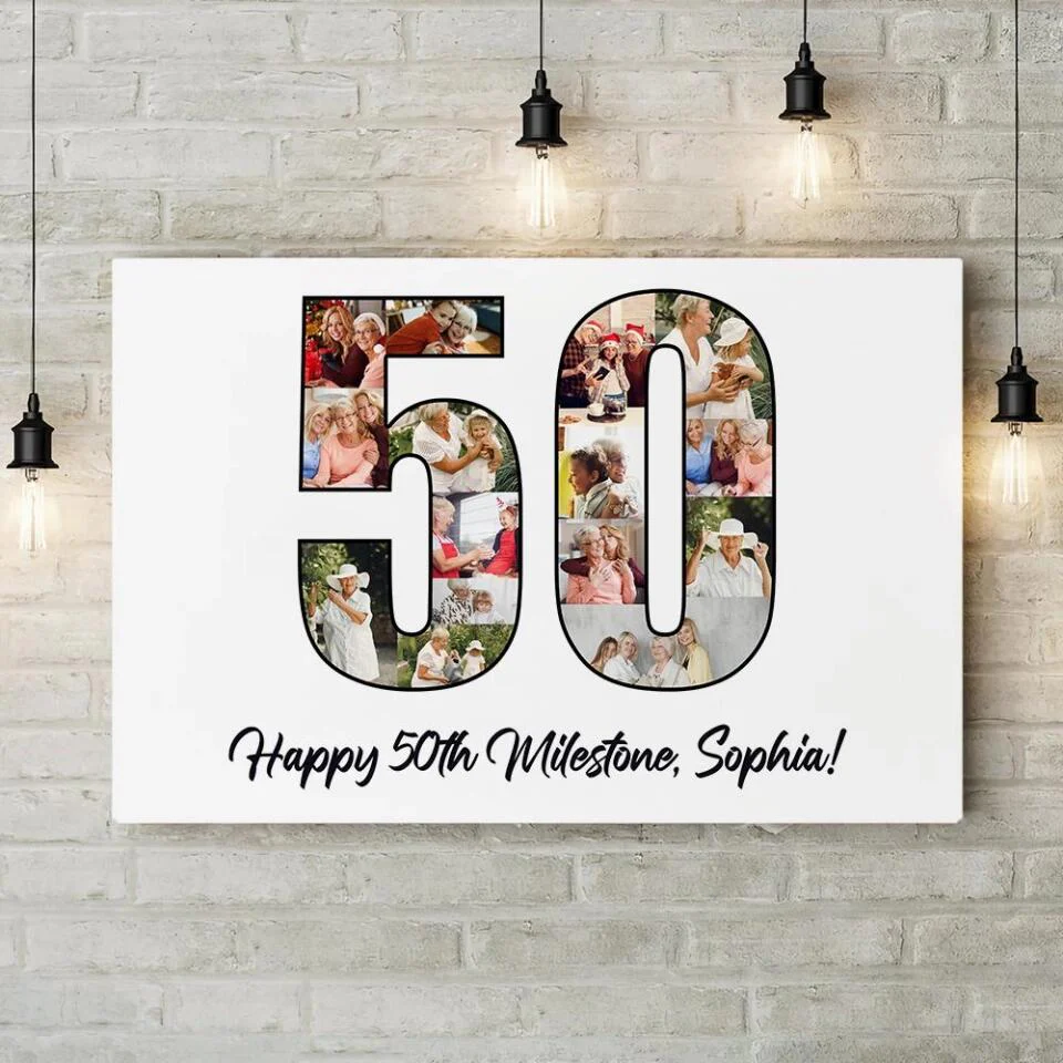 Happy 50th Birthday Milestone Custom Canvas Poster Birthday Gift For Mom - Image 10