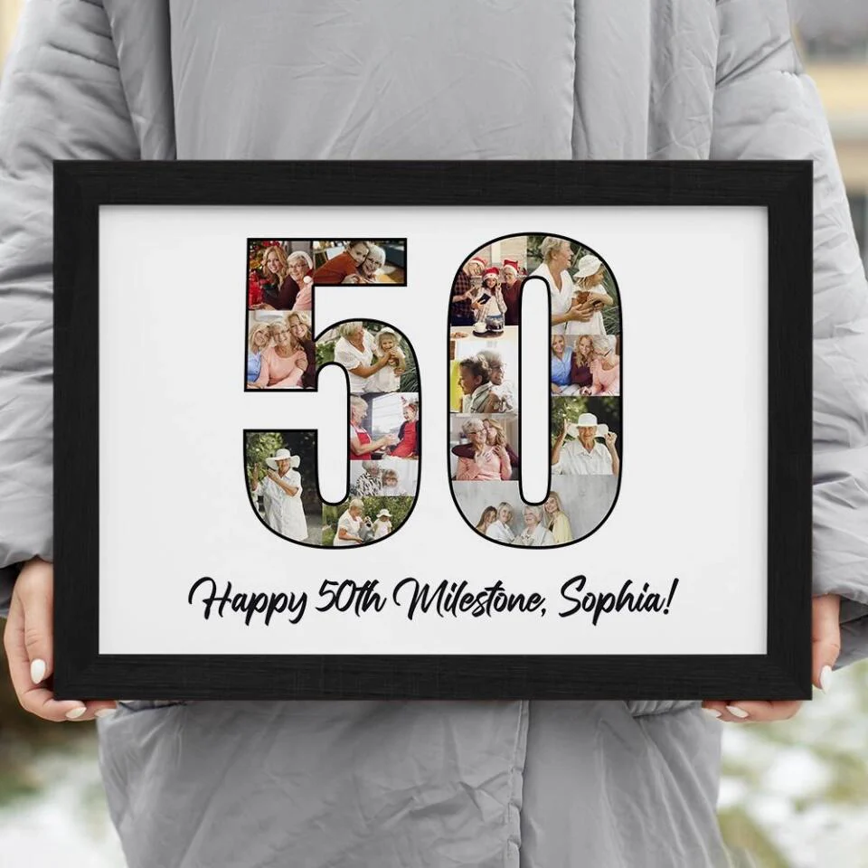 Happy 50th Birthday Milestone Custom Canvas Poster Birthday Gift For Mom - Image 4