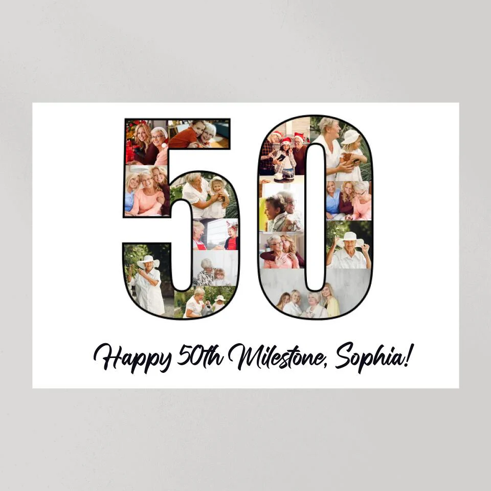 Happy 50th Birthday Milestone Custom Canvas Poster Birthday Gift For Mom - Image 6