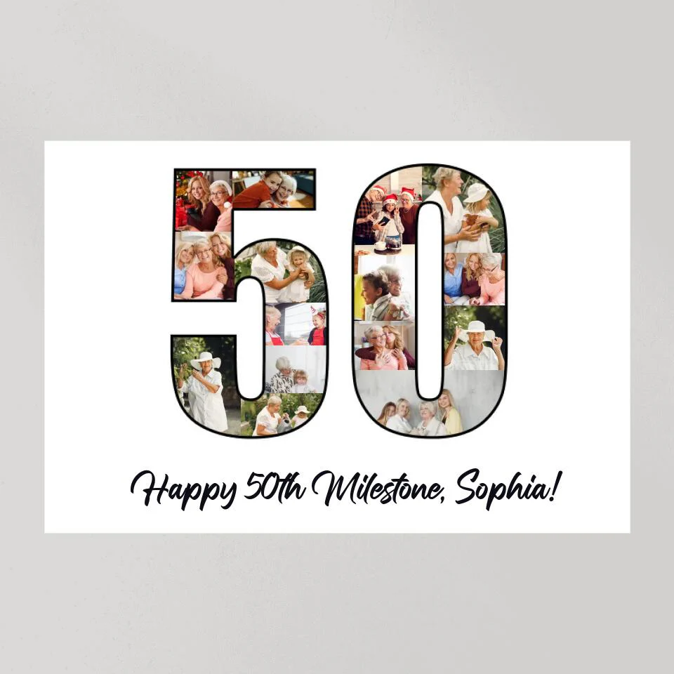 Happy 50th Birthday Milestone Custom Canvas Poster Birthday Gift For Mom - Image 7
