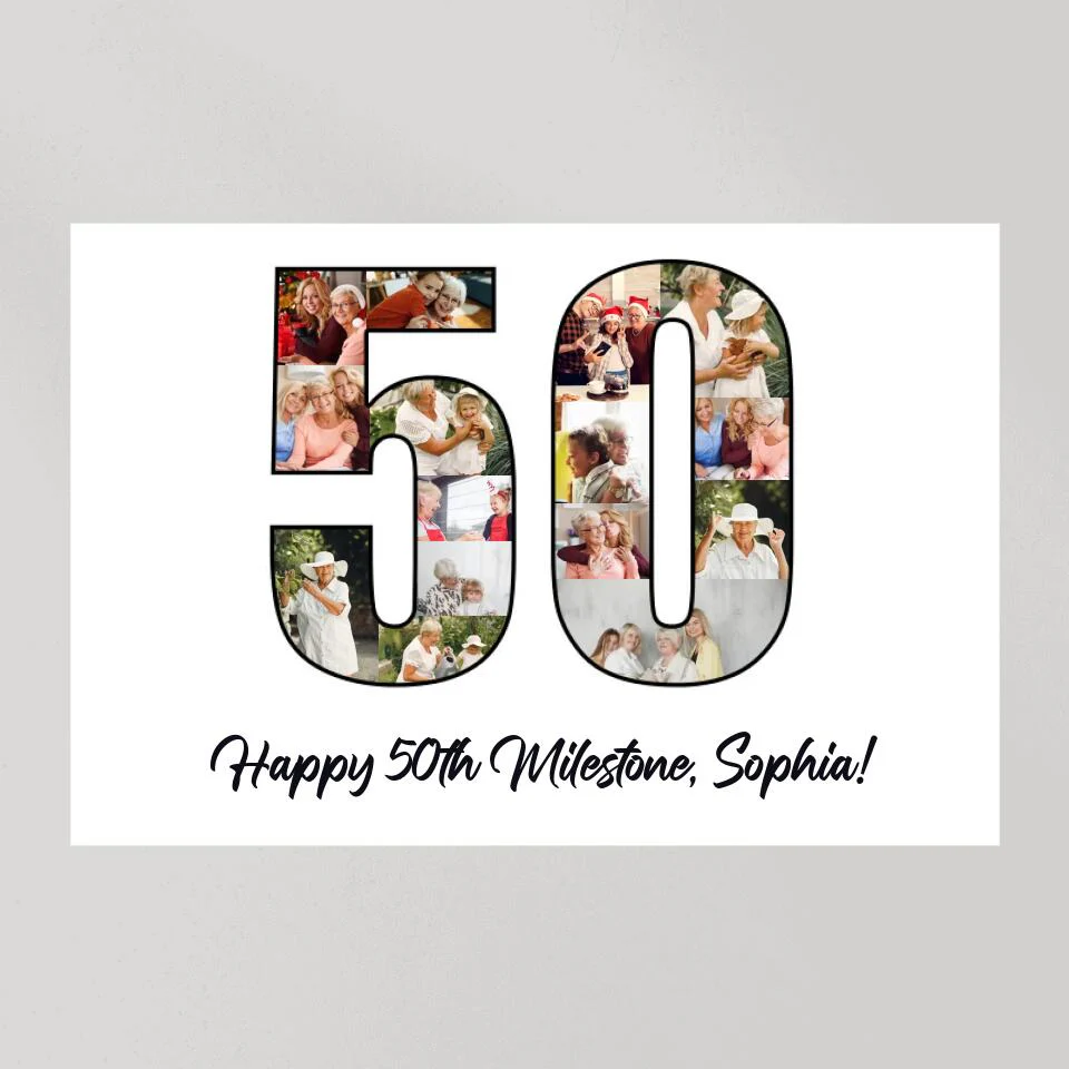 Happy 50th Birthday Milestone Custom Canvas Poster Birthday Gift For Mom - Image 8
