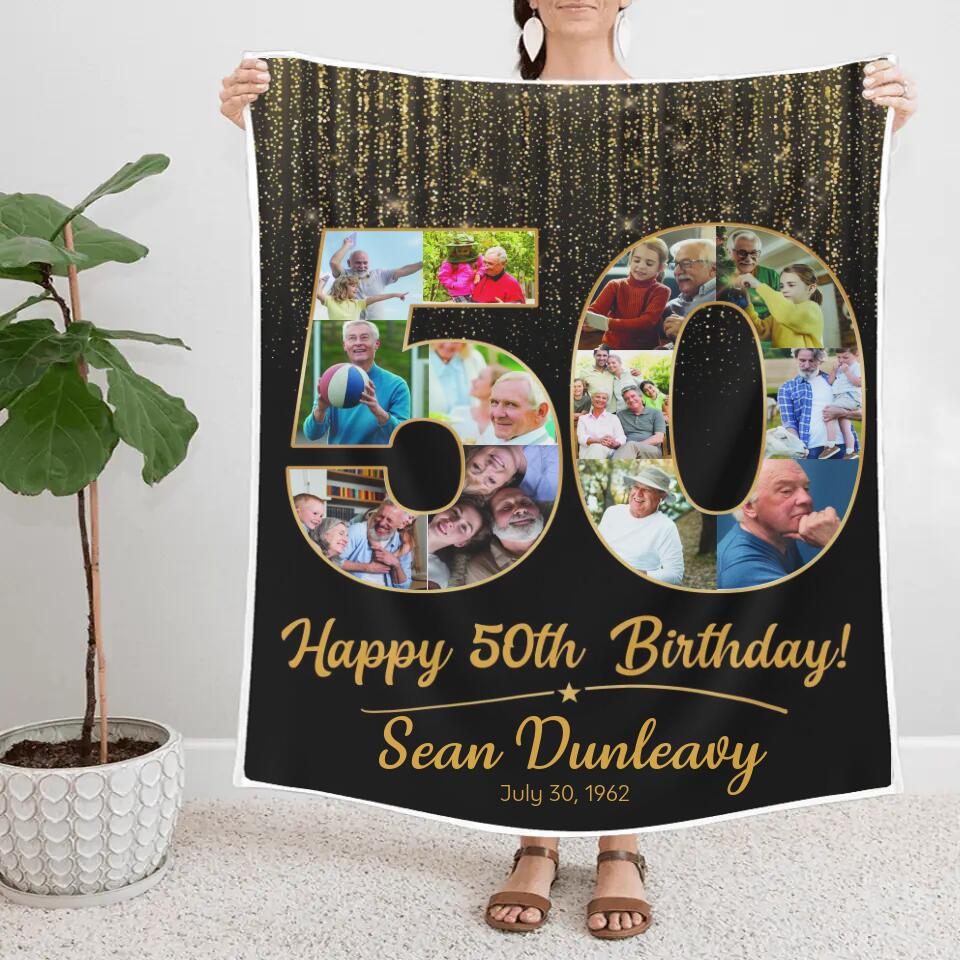 Happy 50th Birthday - Personalized Blanket - Image 2