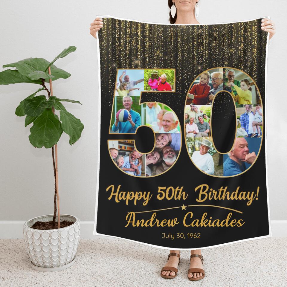 Happy 50th Birthday - Personalized Blanket - Image 3