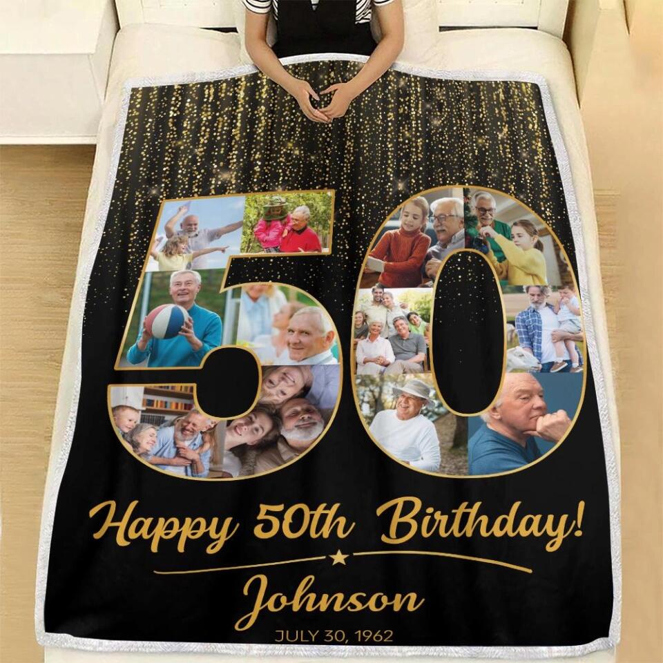 Happy 50th Birthday - Personalized Blanket - Image 4