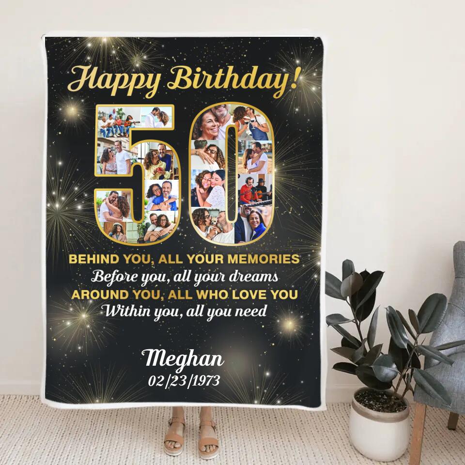 Happy 50th Birthday - Personalized Blanket 3 Sizes - Best 50th Birthday Gifts For Dad Mom Grandparents Wife Husband - 301IHPBNBL040 - Image 8