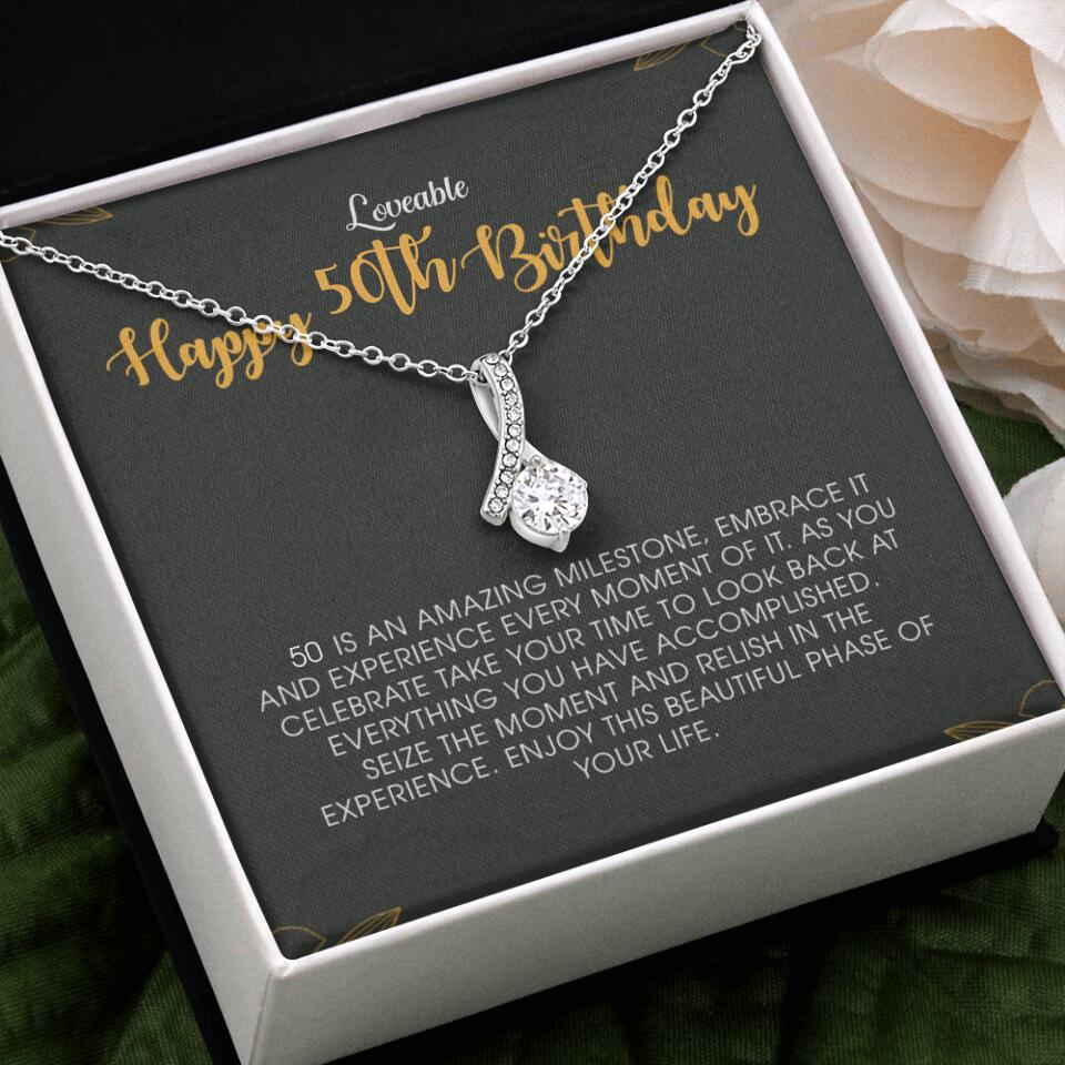 Happy 50th Birthday - Personalized Necklace - Birthday Gift for Woman - Image 2