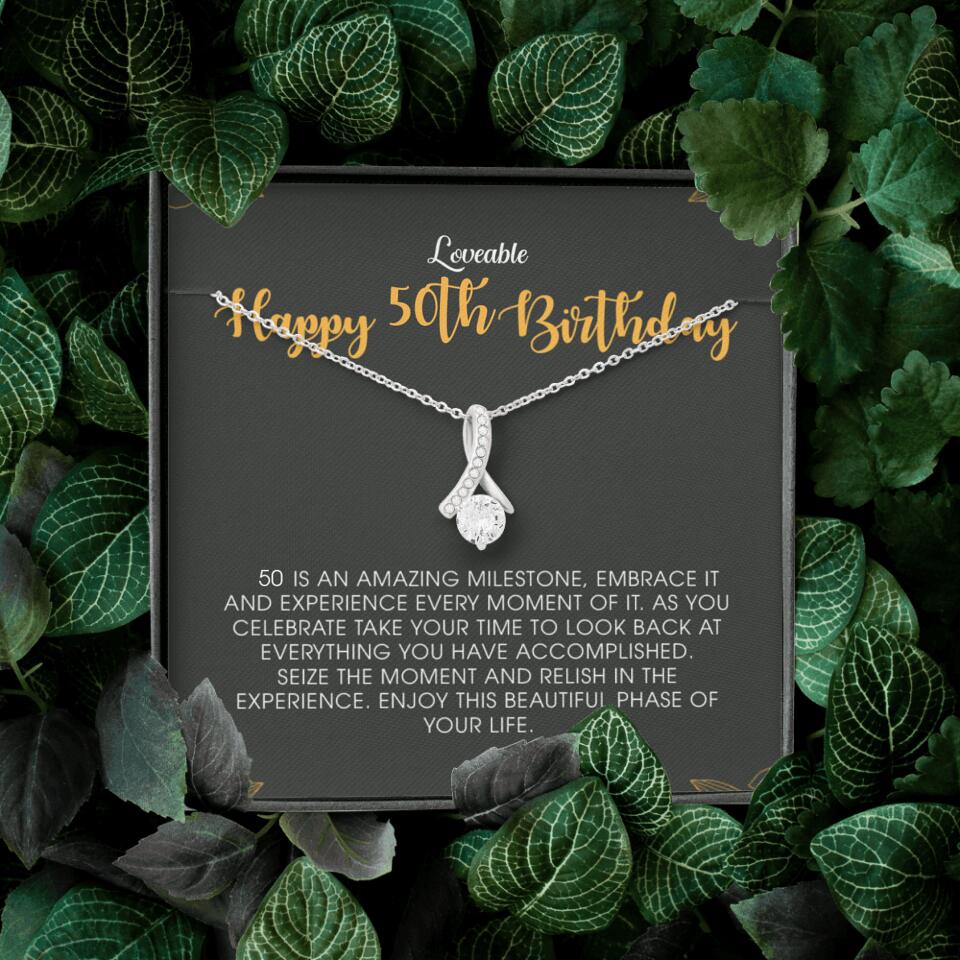 Happy 50th Birthday - Personalized Necklace - Birthday Gift for Woman - Image 3