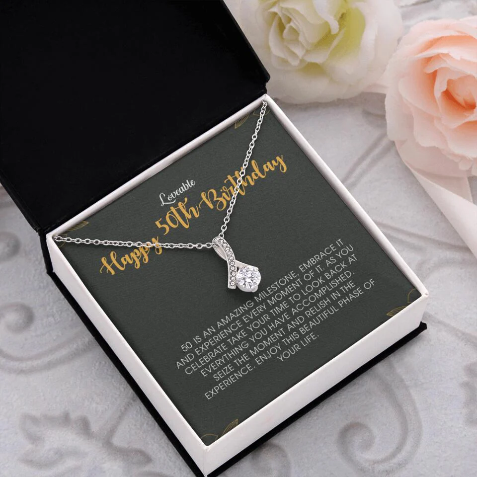 Happy 50th Birthday - Personalized Necklace - Birthday Gift for Woman - Image 4