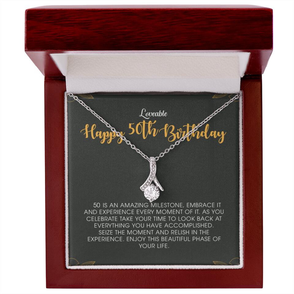 Happy 50th Birthday - Personalized Necklace - Birthday Gift for Woman - Image 6