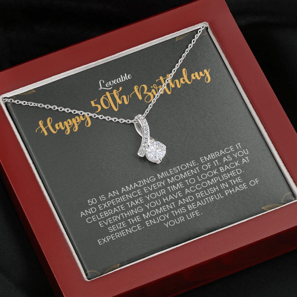 Happy 50th Birthday - Personalized Necklace - Birthday Gift for Woman - Image 7