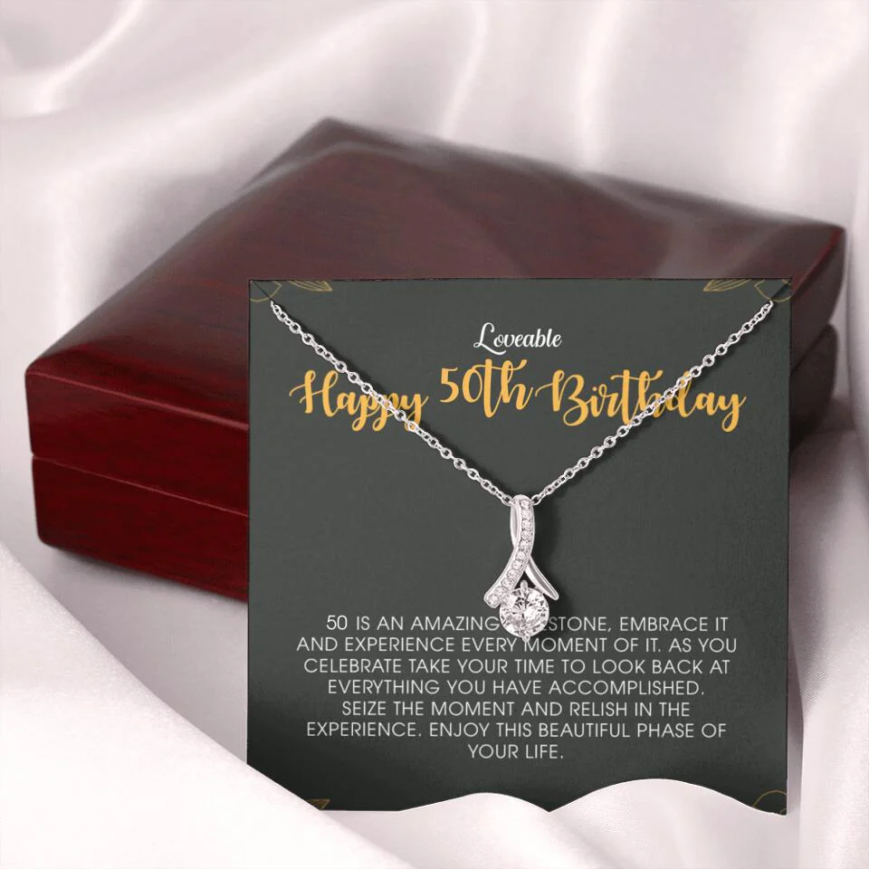 Happy 50th Birthday - Personalized Necklace - Birthday Gift for Woman - Image 8