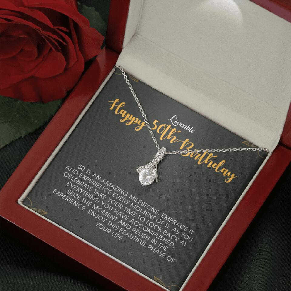 Happy 50th Birthday - Personalized Necklace - Birthday Gift for Woman - Image 9
