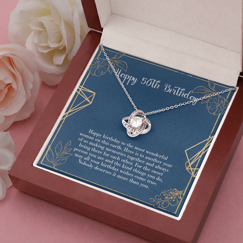 Happy 50th Birthday To The Most Wonderful Woman in This Earth - Love Knot Necklace - Gift for Birthday - Image 6