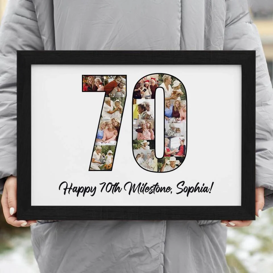 Happy 70th Birthday Milestone Custom Canvas Poster Birthday Gift For Mom For Grandma - Image 4