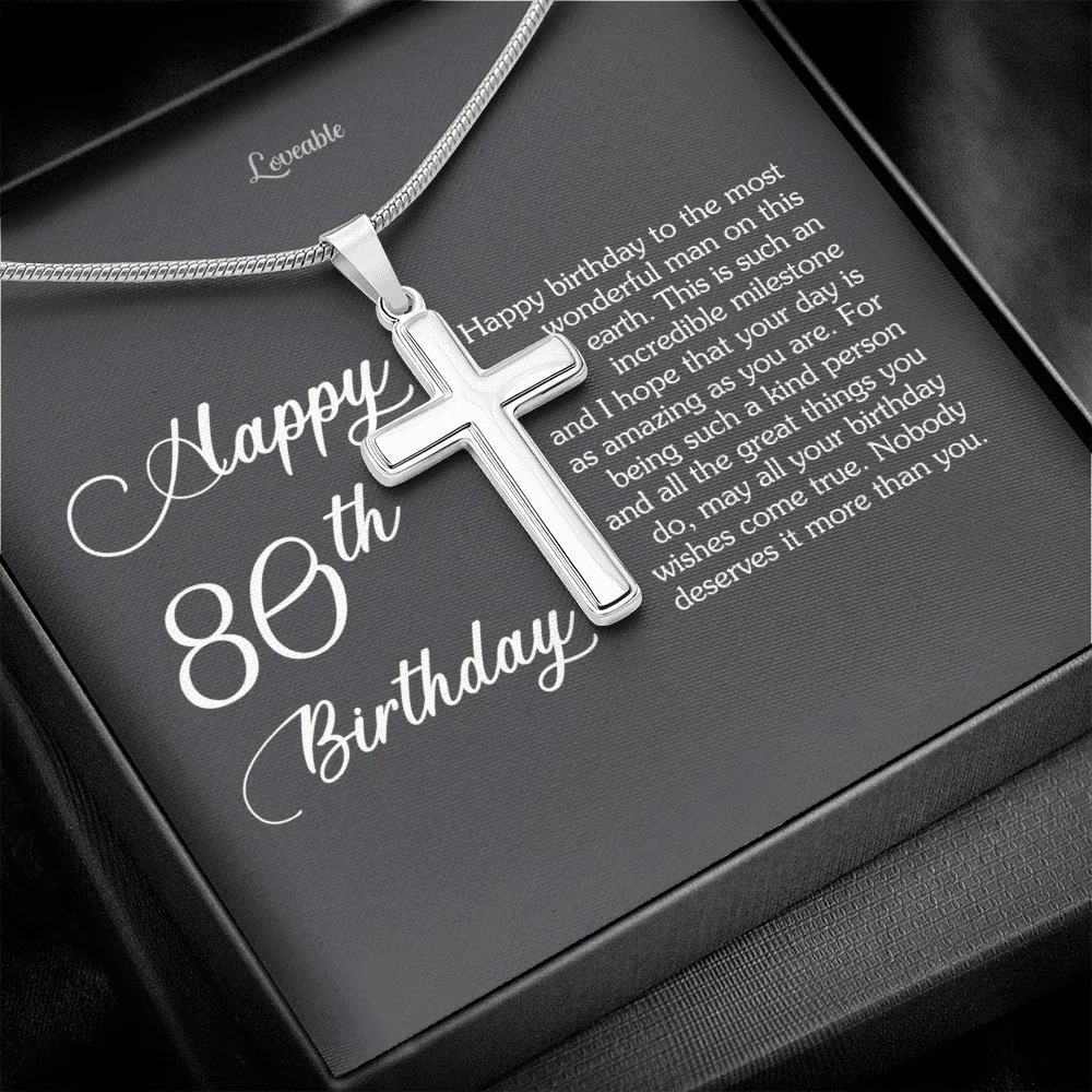 Happy 80th Birthday to The Most Wonderful Man Necklace - Image 3
