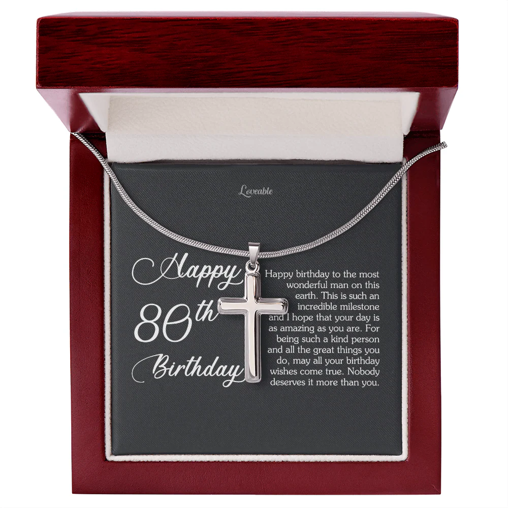 Happy 80th Birthday to The Most Wonderful Man Necklace - Image 4