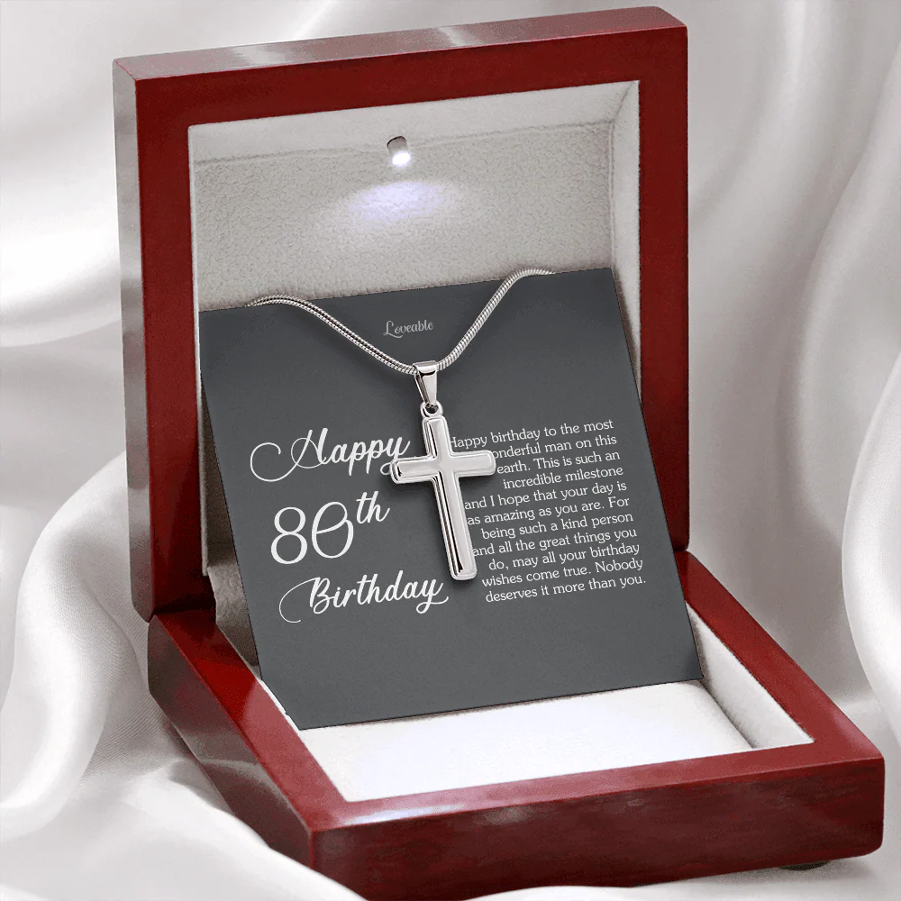 Happy 80th Birthday to The Most Wonderful Man Necklace - Image 5