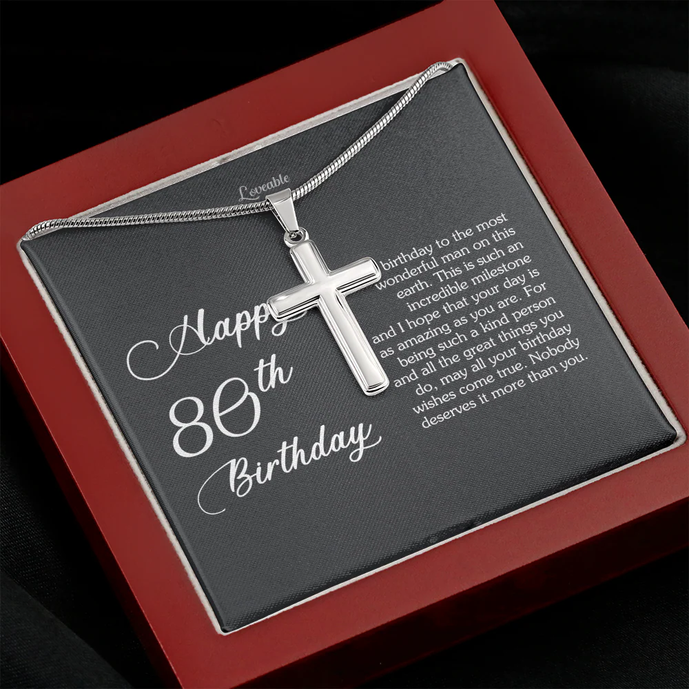 Happy 80th Birthday to The Most Wonderful Man Necklace - Image 6