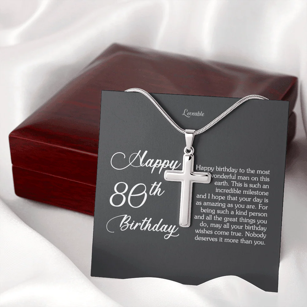 Happy 80th Birthday to The Most Wonderful Man Necklace - Image 7