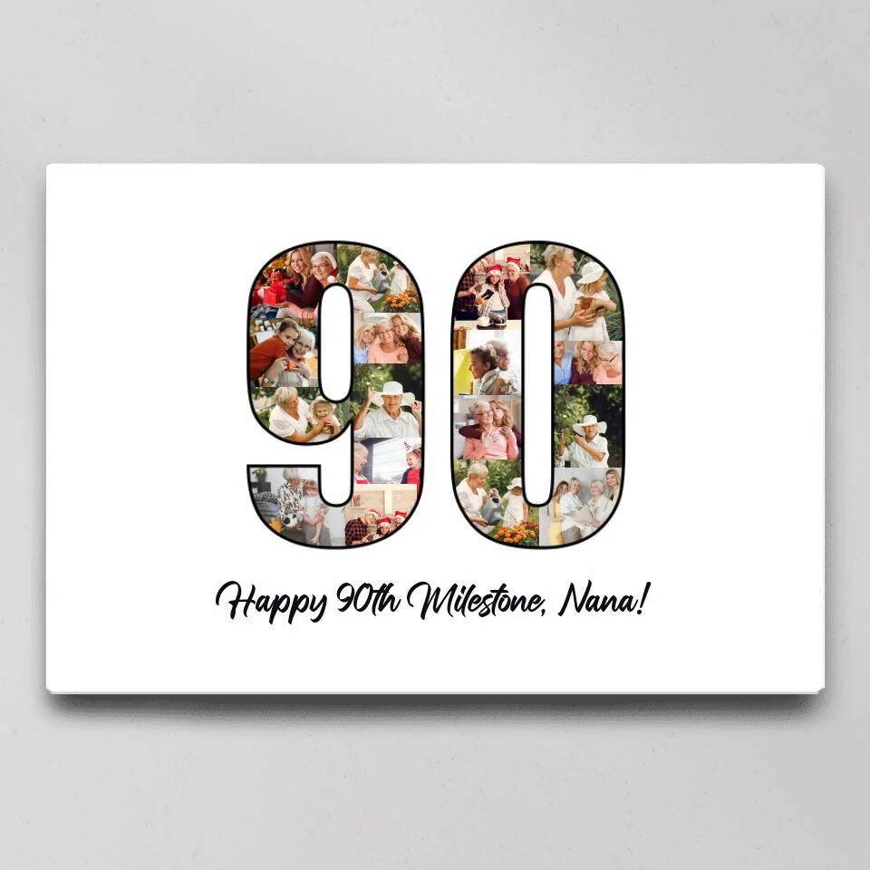 Happy 90th Birthday Milestone Custom Canvas Poster Birthday Gift For Grandparents - Image 3