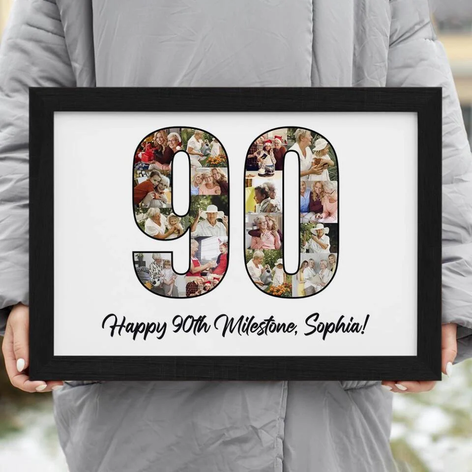 Happy 90th Birthday Milestone Custom Canvas Poster Birthday Gift For Grandparents - Image 4