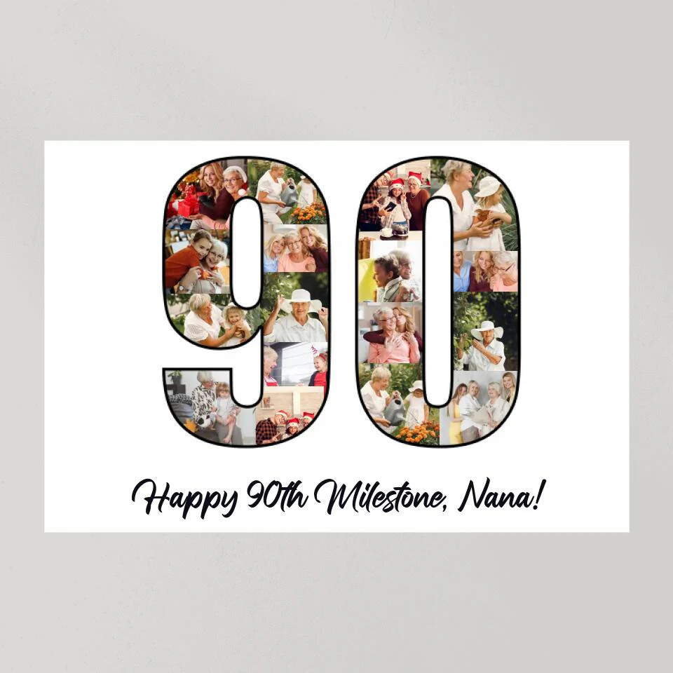 Happy 90th Birthday Milestone Custom Canvas Poster Birthday Gift For Grandparents - Image 7