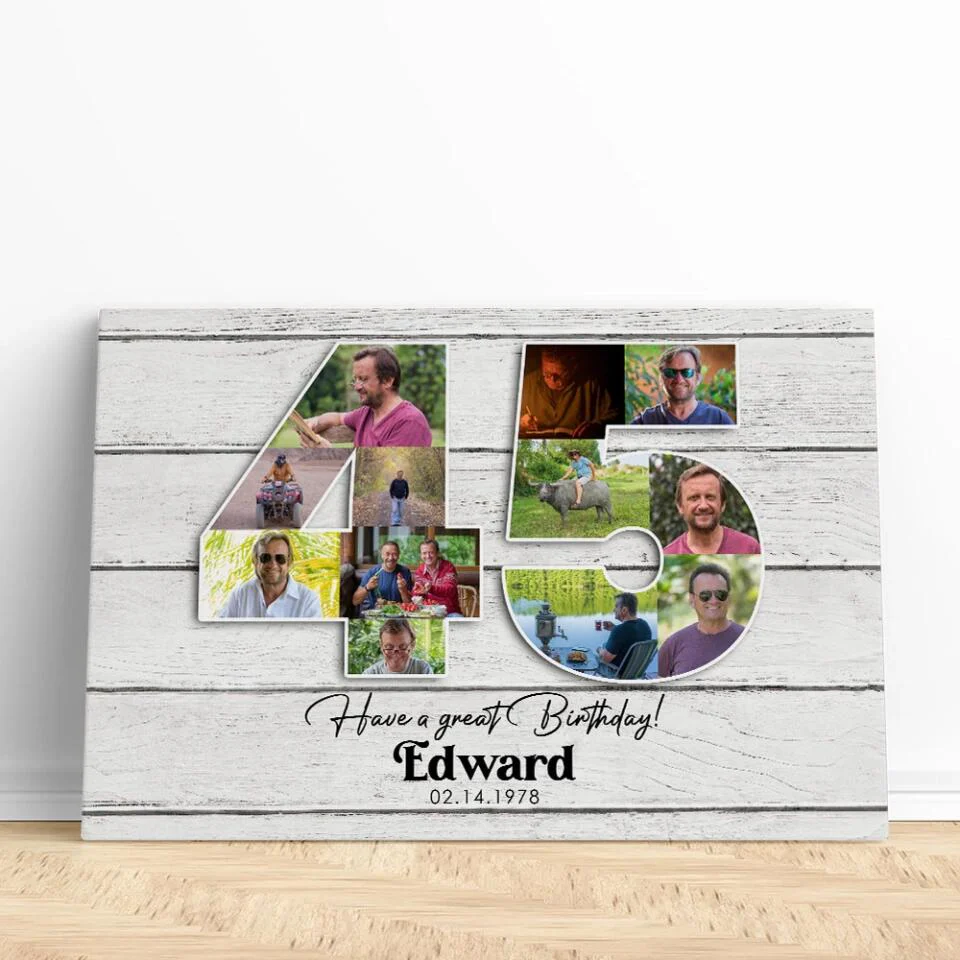 Happy A Great 45th Birthday - Custom Canvas Poster - Birthday Gift For Parents - Image 10