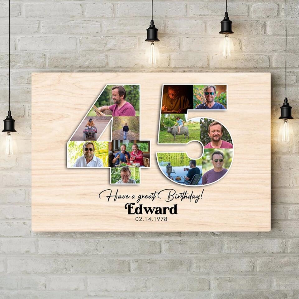 Happy A Great 45th Birthday - Custom Canvas Poster - Birthday Gift For Parents - Image 11