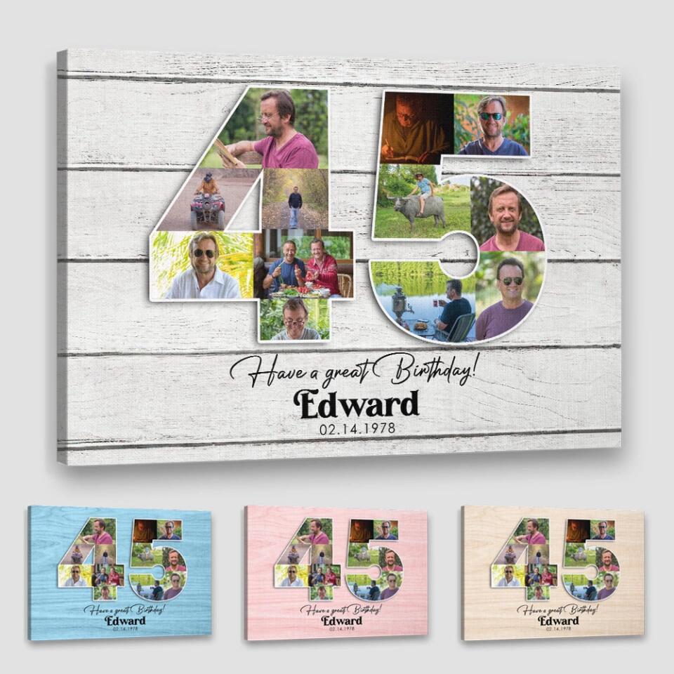 Happy A Great 45th Birthday - Custom Canvas Poster - Birthday Gift For Parents - Image 12