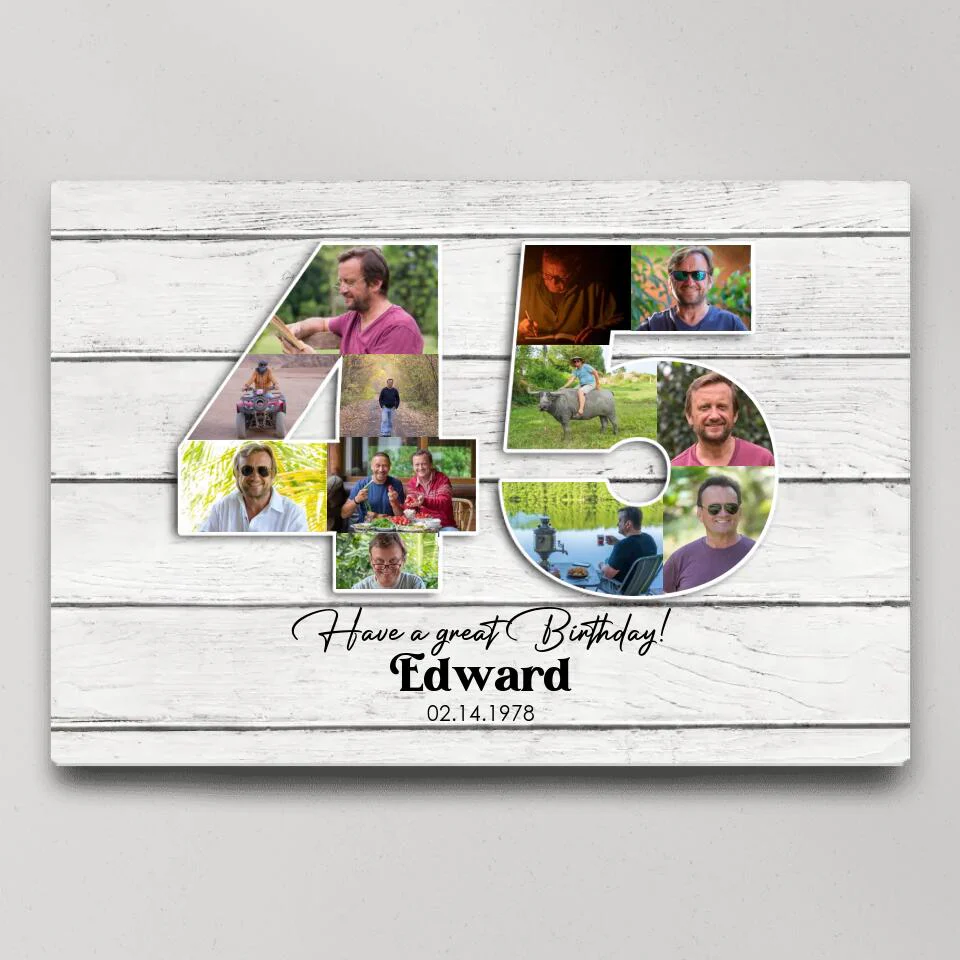Happy A Great 45th Birthday - Custom Canvas Poster - Birthday Gift For Parents - Image 2